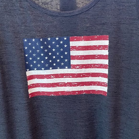 Lane Bryant- Blue/Grey Tank with American Flag, Size 18/20 - Picture 3 of 5